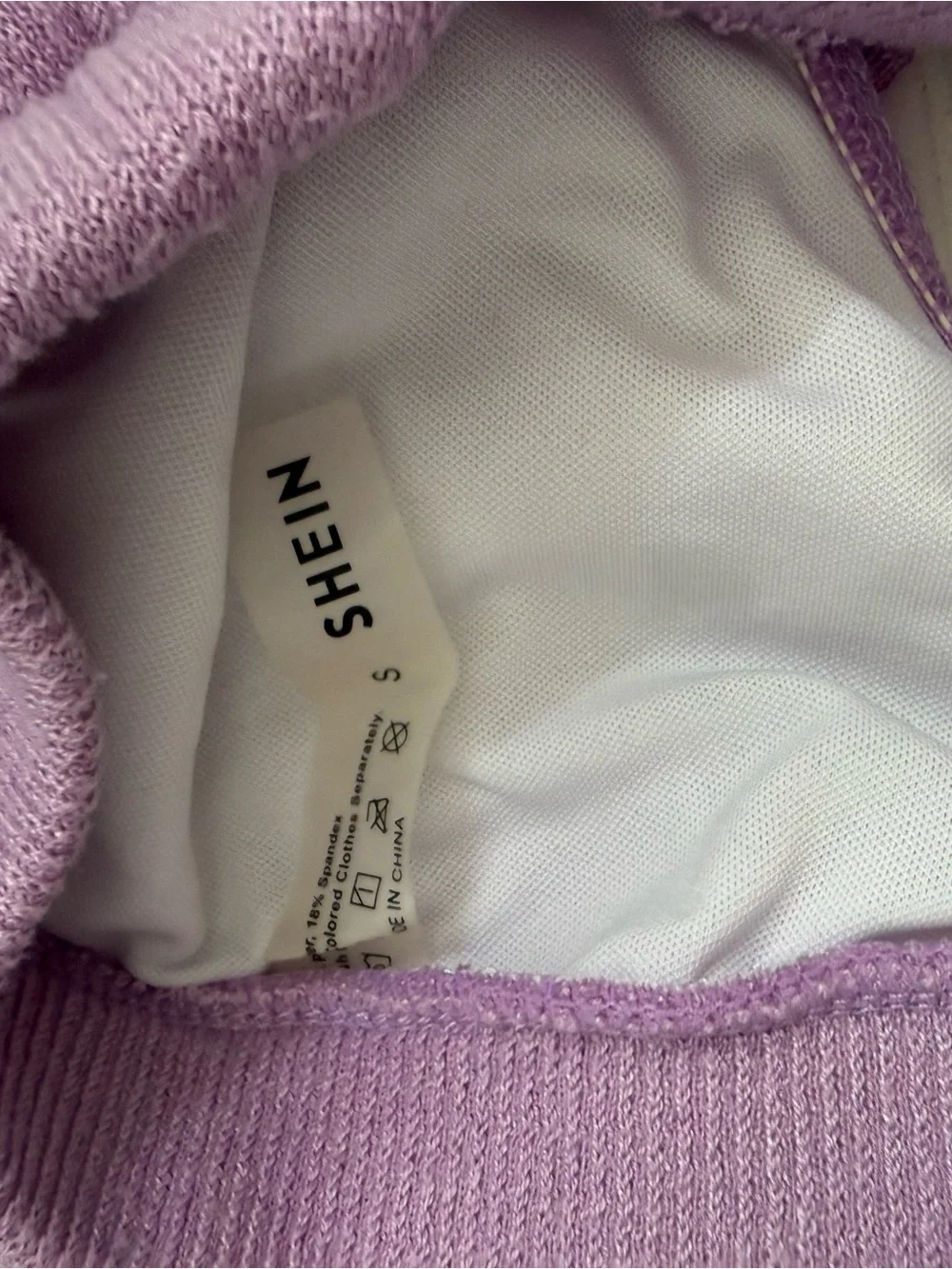 SHEIN Lilac Ribbed Bikini Set